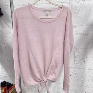 Autumn Cashmere Pink Tie Front Long Sleeve Sweater - Size Medium Great Condition
